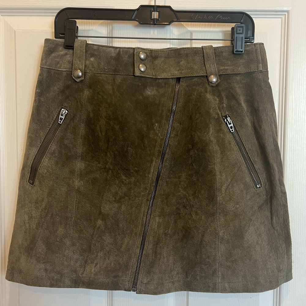 NWOT Blank NYC Suede Zip Miniskirt
